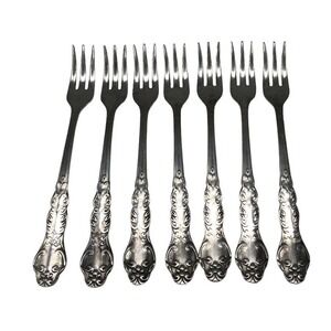 National Stainless Flatware Nancy Japan Forks Relish Olive Fish Long Lot 7